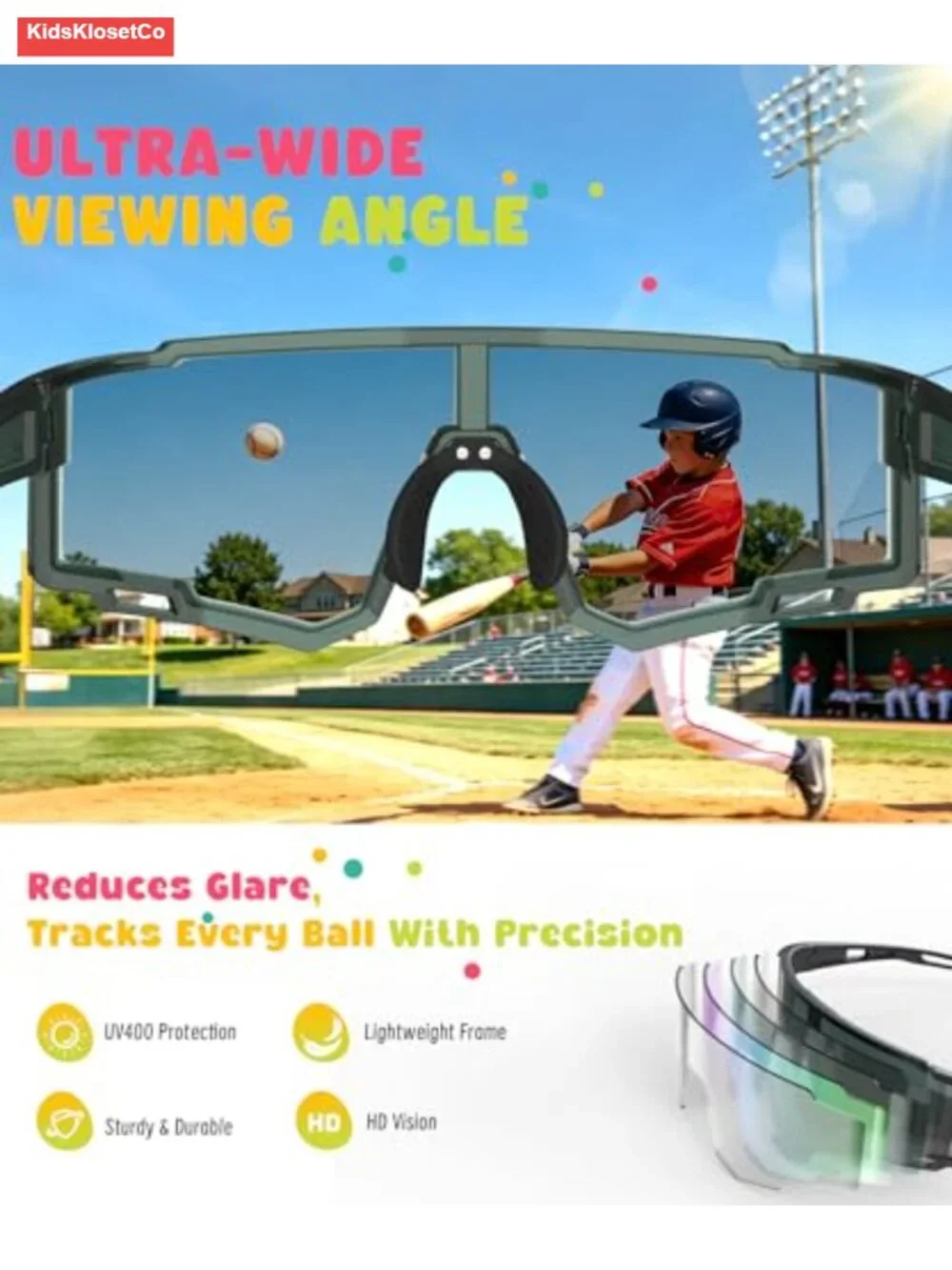 Polarized Kids Sports Sunglasses UV400 for Boys Girls Running Cycling